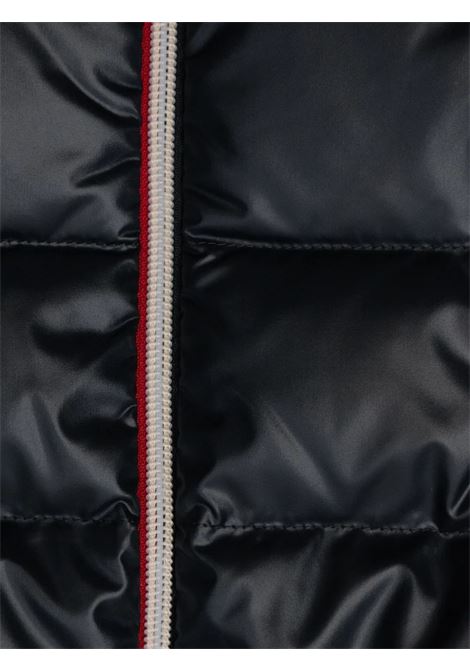 Cardigan Imbottito In Lana Blu Con Zip Tricolore MONCLER ENFANT | 954-9B00006 M1241745